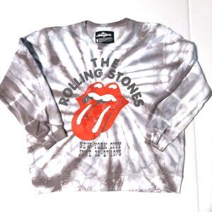 Rolling Stones logo NYC 1975 tie dye sweatshirt size small cotton blend comfy